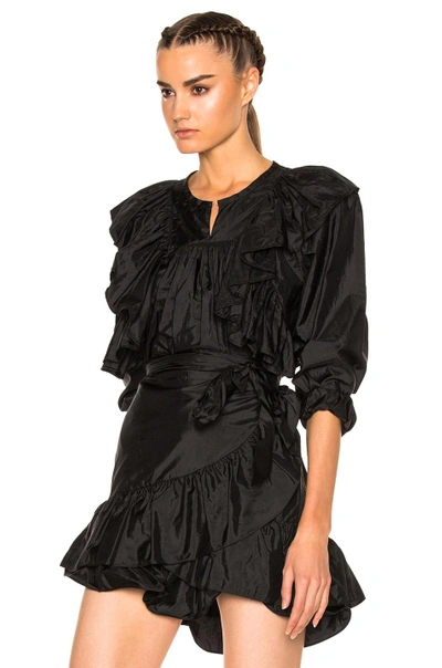 Shop Isabel Marant Arlington Modern Silk Top In Black