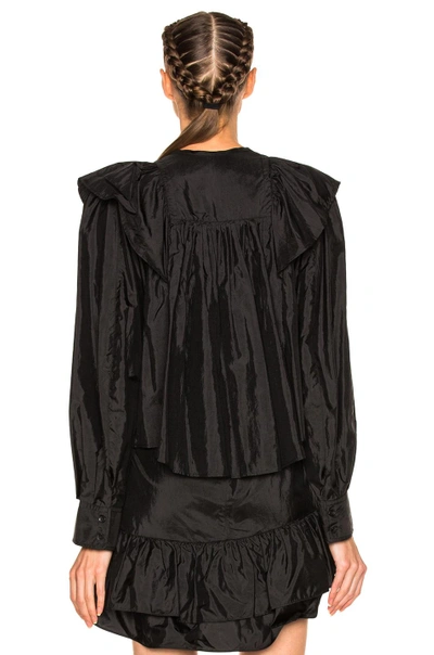 Shop Isabel Marant Arlington Modern Silk Top In Black