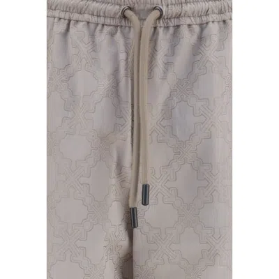 Off-white Beige Drawstring Joggers In Gray