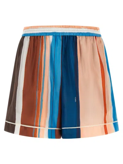 Fendi Venetian Stripes Relaxed Fit Lightweight Shorts In Multi
