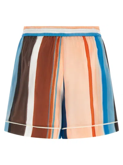 Fendi Venetian Stripes Relaxed Fit Lightweight Shorts In Multi
