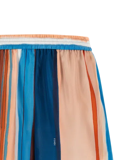 Fendi Venetian Stripes Relaxed Fit Lightweight Shorts In Multi