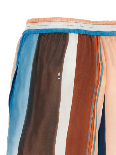 Fendi Venetian Stripes Relaxed Fit Lightweight Shorts In Multi
