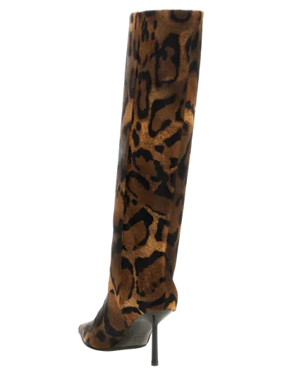 Le Silla Leopard-print Calf Boot In Brown