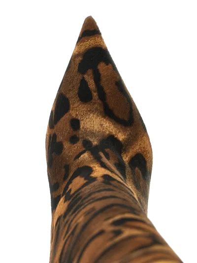 Le Silla Leopard-print Calf Boot In Brown