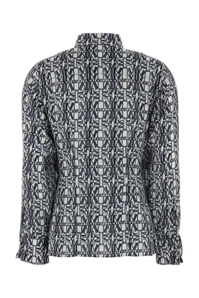 Max Mara Printed Silk Marte Shirt In Black