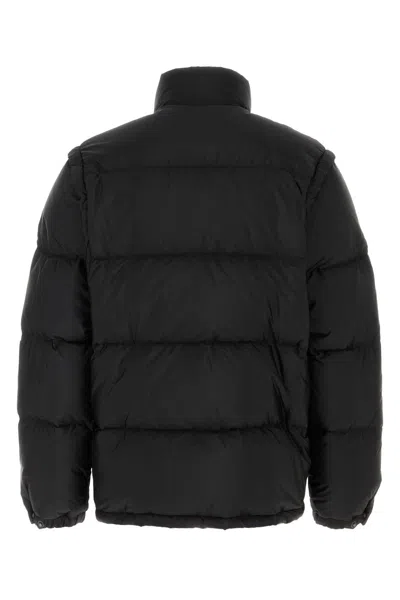 Prada Re-nylon Down Jacket For Men In Black