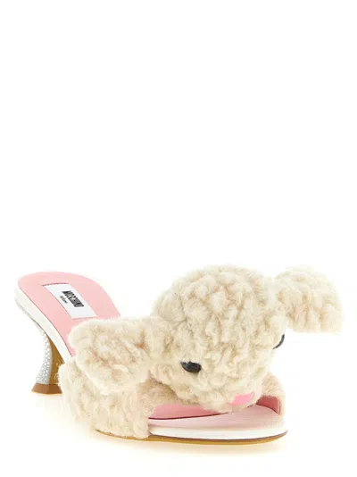 Moschino Wool Blend Sheep Appliqué Mule In White