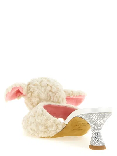 Moschino Wool Blend Sheep Appliqué Mule In White