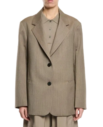 Studio Nicholson Notched Lapel Tailored Blazer In Brown