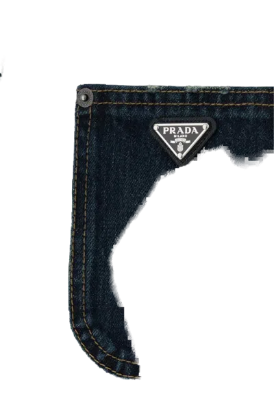 Prada Navy Blue Logo Shirt Collar Jacket In Blue