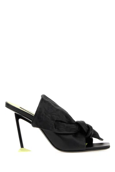 Givenchy Bow-tied Leather Mule Sandal In Black