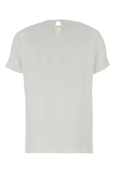 Max Mara Maximal Draping Silk Pagano T-shirt In White