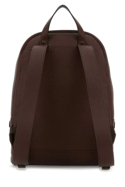 Prada Pebbled Vitello Leather Backpack In Brown