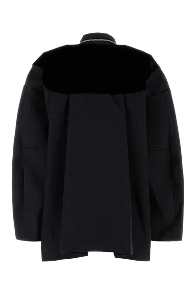 Sacai Grosgrain Bonding X Velvet Blouson In Black