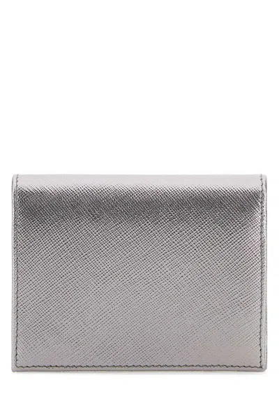Prada Milano Wallet In Silver