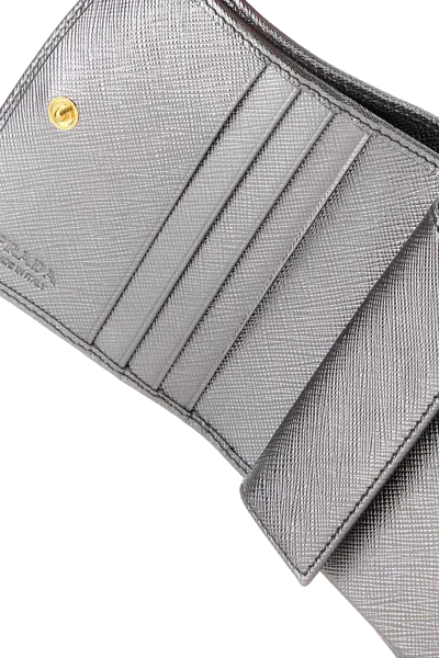 Prada Milano Wallet In Silver