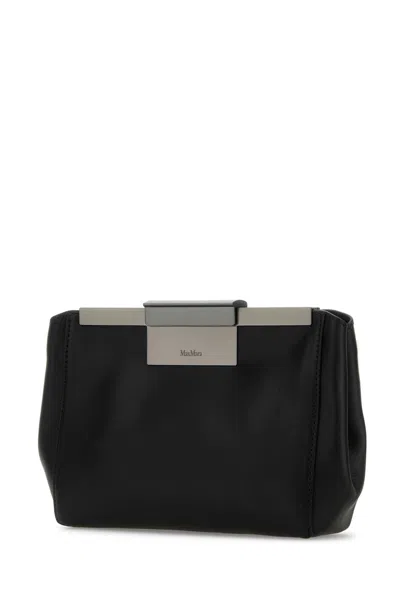 Max Mara Leather Belt Bag In Black