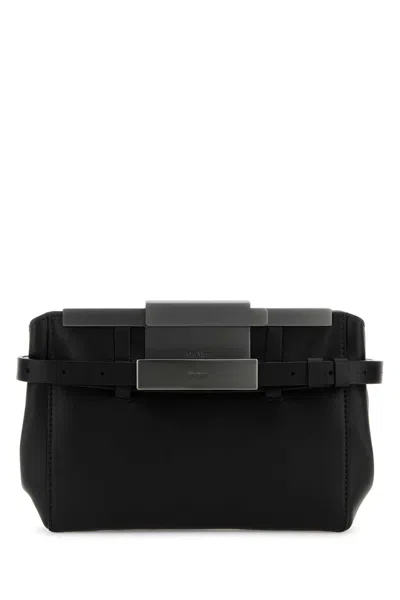 Max Mara Leather Belt Bag In Black