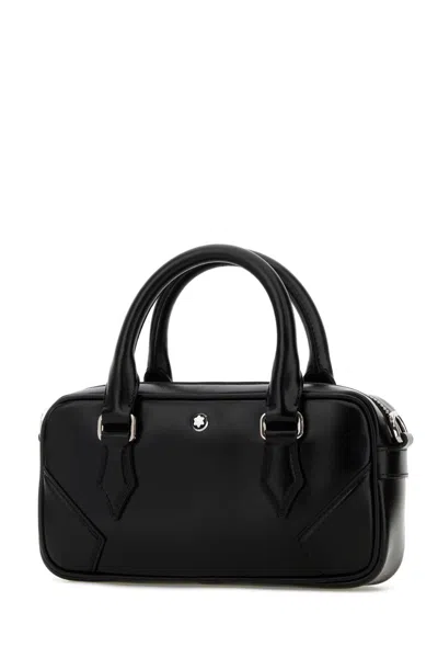 Montblanc Compact Bowling Handbag Detachable Strap In Black