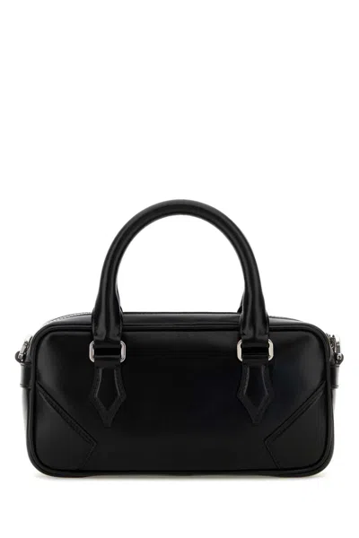 Montblanc Compact Bowling Handbag Detachable Strap In Black