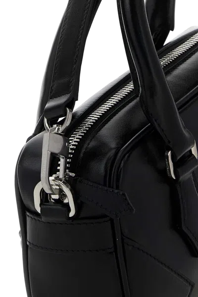 Montblanc Compact Bowling Handbag Detachable Strap In Black