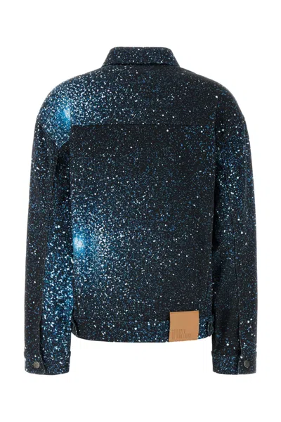 Giuseppe Di Morabito Speckled Stretch Denim Jacket In Blue