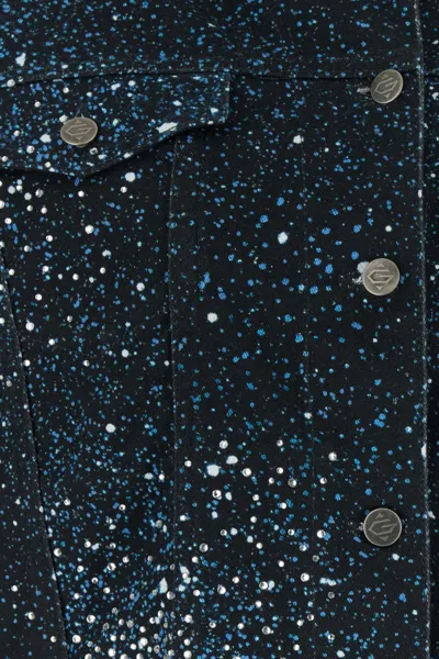 Giuseppe Di Morabito Speckled Stretch Denim Jacket In Blue