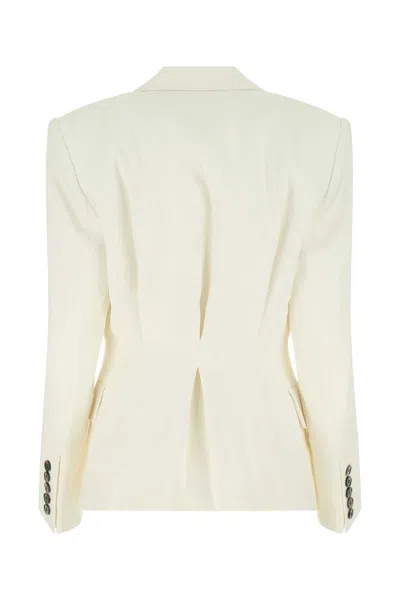 Alexandre Vauthier White Padded-shoulder Single-breasted Blazer In White