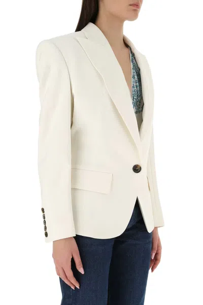 Alexandre Vauthier White Padded-shoulder Single-breasted Blazer In White