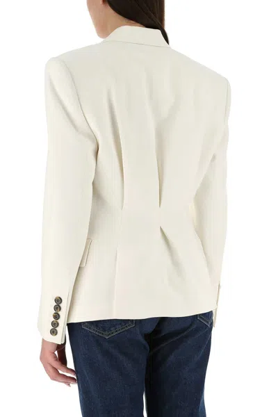 Alexandre Vauthier White Padded-shoulder Single-breasted Blazer In White