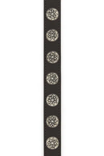 Prada 2 Cm Calf Leather Belt With Silver-tone Hardware In Black