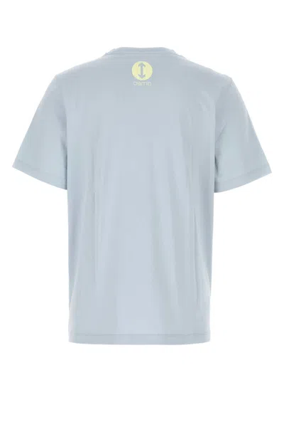 Oamc Logo-embroidered Cotton T-shirt In Blue
