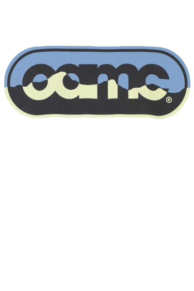 Oamc Logo-embroidered Cotton T-shirt In Blue
