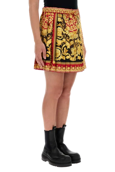 Versace Printed Silk Skirt In Multi