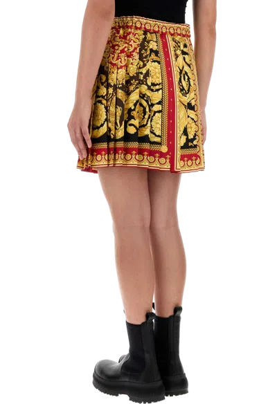 Versace Printed Silk Skirt In Multi