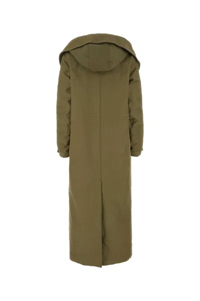 Prada Nylon Parka With Wool Lining Coat In Green