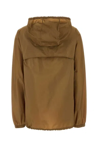 Prada Biscuit Re-nylon Jacket In Brown