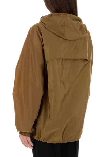 Prada Biscuit Re-nylon Jacket In Brown