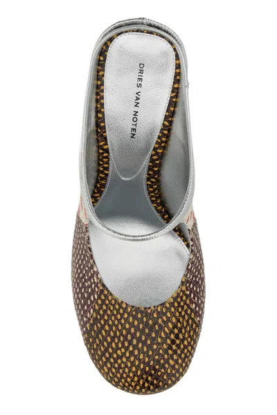 Dries Van Noten Pumps Polka Dot Mixed Textures Patchwork In Multi