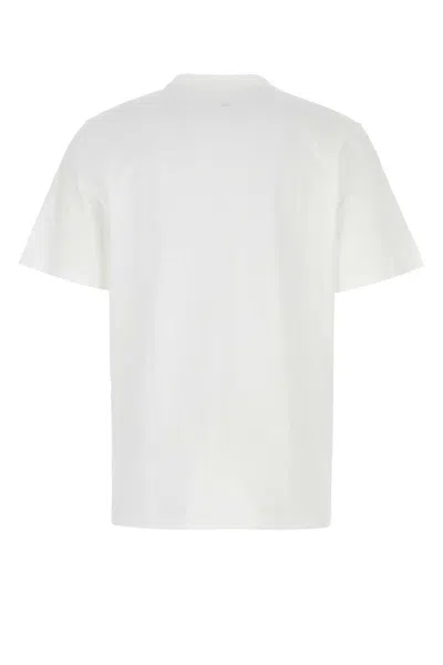 Oamc Logo-embroidered Cotton T-shirt In White