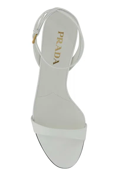 Prada Leather Ankle-strap Sandal In White