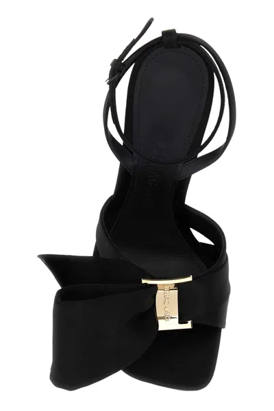 Ferragamo Satin Ankle-strap Heel Sandal In Multi