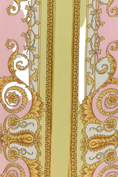 Versace Dress Silk Twill Print Spring Barocco Foulard Pn 1 In Pink