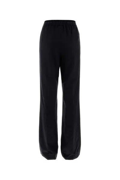 Moncler Graphite Wool-blend Pants For Women In Black