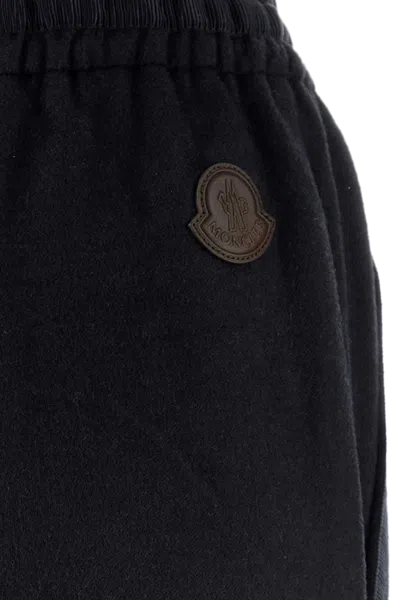 Moncler Graphite Wool-blend Pants For Women In Black