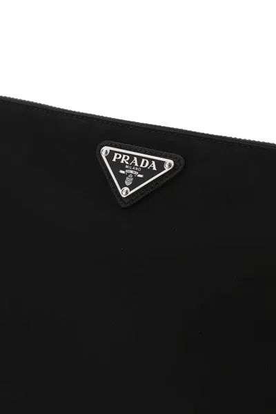 Prada Re-nylon Clutch In Black