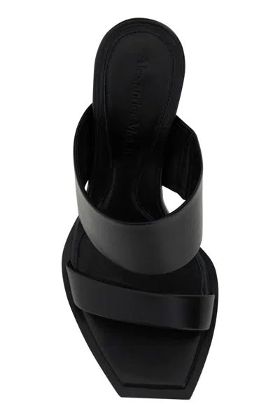 Alexander Mcqueen Leather Sandal In Black
