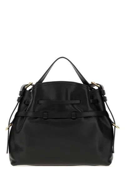 Givenchy Drawstring Leather Shoulder Bag In Black