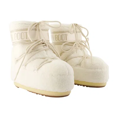 Moon Boot Shearling-effect Logo-print Snow Boots In White